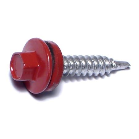 Buildright Self-Drilling Screw, #10 x 1 in, Painted Steel Flange